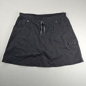 Kuhl Skirt Womens L Gray Mova Skort Flare Mini Pullon Drawstring Outdoor Stretch